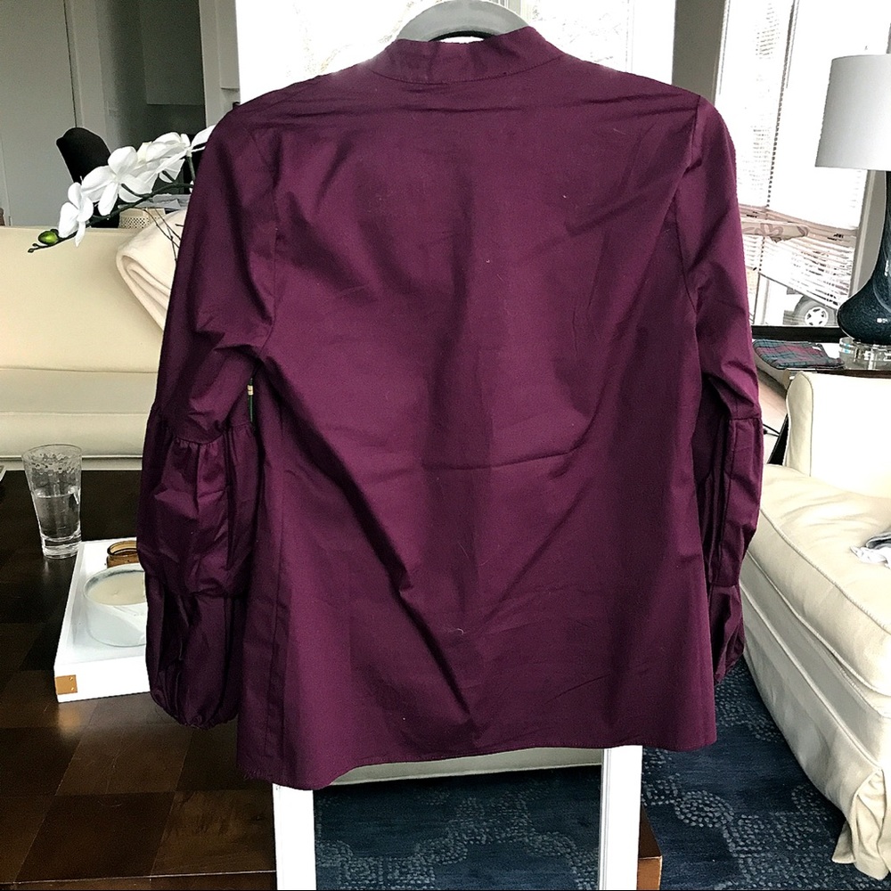 Burgundy Ruffled Sleeve Top - Picture 4 of 6